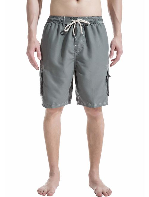 Akula Mens Beach Board Shorts Swim Trunks with Cargo Pockets