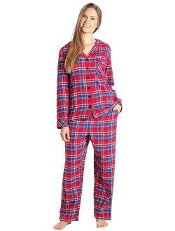 EVERDREAM Sleepwear Womens Flannel Pajamas, Long 100% Cotton Pj Set