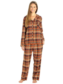 EVERDREAM Sleepwear Womens Flannel Pajamas, Long 100% Cotton Pj Set