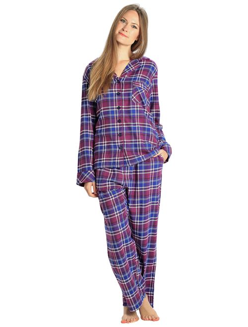 EVERDREAM Sleepwear Womens Flannel Pajamas, Long 100% Cotton Pj Set