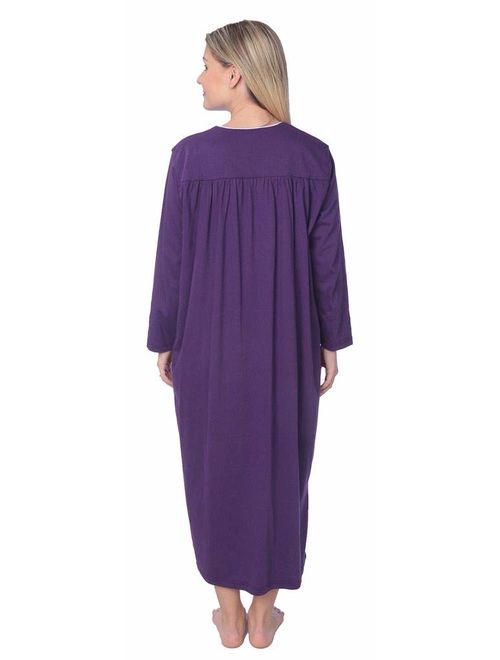 Women Jersey Long Nightgown Long Sleeve Elegant Loose Dress