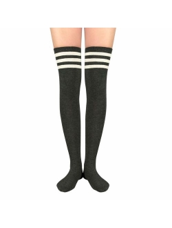 Azue Women Non Slip Thigh High Socks Fashion Tube Stockings above Knee Cosplay Socks