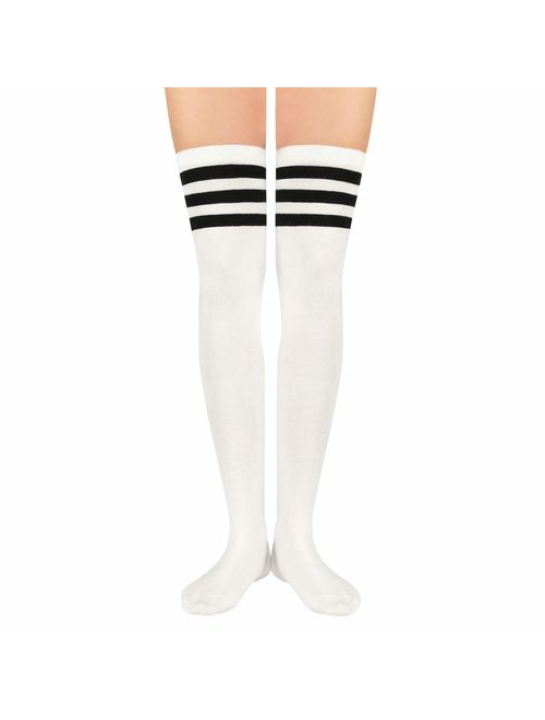 Azue Women Non Slip Thigh High Socks Fashion Tube Stockings above Knee Cosplay Socks