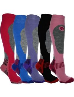 4 Pairs - HIGH PERFORMANCE ladies ski socks - long hose thermal socks