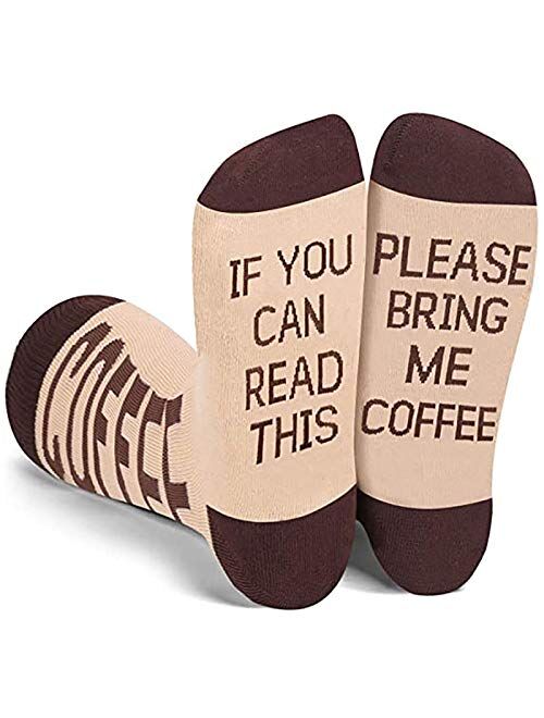 Gnpolo Women's Funny Socks If You Can Read This Bring Me A Glass of Wine Casual Novelty Sock