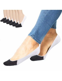 6 Pairs No Show Socks Women Men for Flats Cotton Low Cut Liner Socks Non Slip