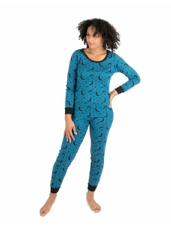 Women's Pajamas Fitted Printed Owl 2 Piece Pjs Set 100% Cotton Sleep Pants Sleepwear (XSmall-XLarge)