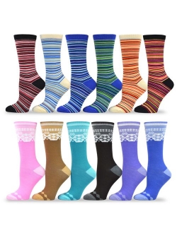 TeeHee Women's Value 12-Pack Fun Crew Socks