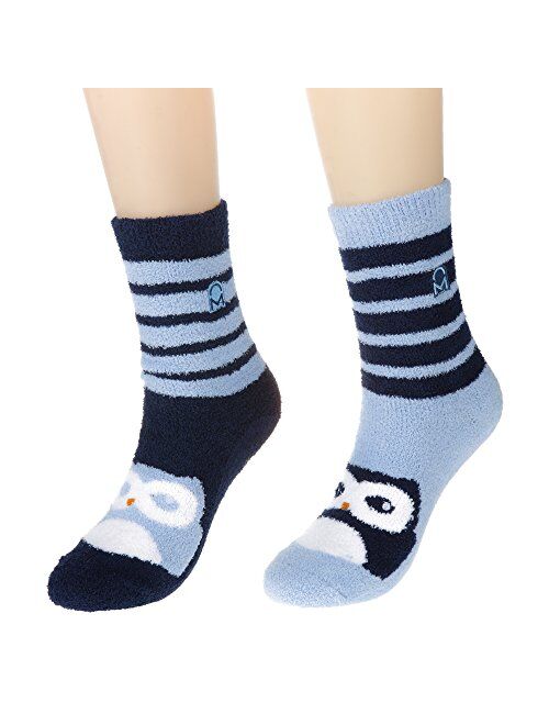 Noble Mount Women's Soft Anti-Skid Micro-Plush Winter Crew Socks