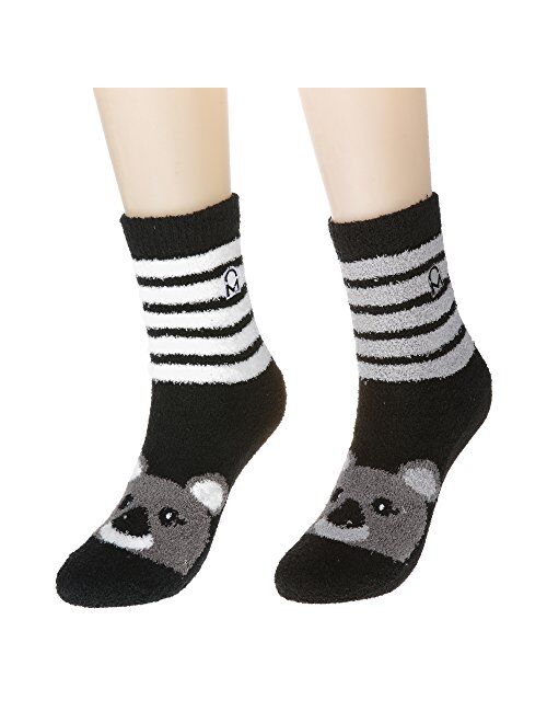 Noble Mount Women's Soft Anti-Skid Micro-Plush Winter Crew Socks