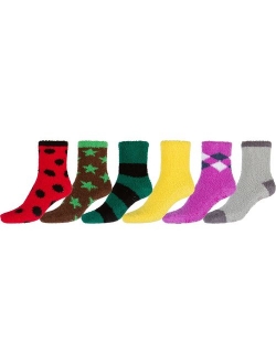 Sakkas Super Soft Anti-Slip Fuzzy Ankle Socks Value Assorted 6-Pack