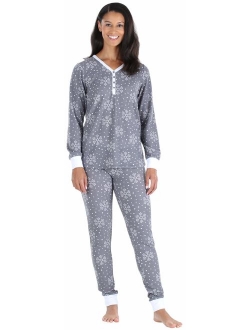 Olivia Rae Women's Thermal Long Sleeve Henley and Jogger Pants Pajama Set