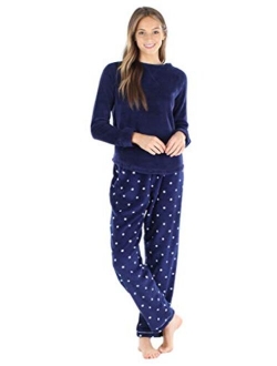 PajamaMania Women's Fleece Long Sleeve Pajamas PJ Set