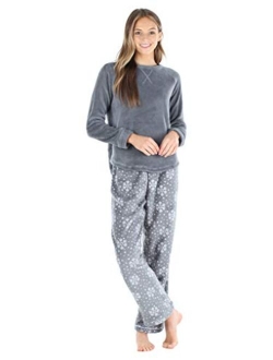 PajamaMania Women's Fleece Long Sleeve Pajamas PJ Set