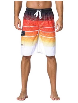 unitop Men's Swim Trunks Classic Lightweight Board Shorts with Lining