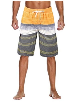 unitop Men's Swim Trunks Classic Lightweight Board Shorts with Lining