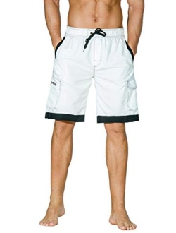 unitop Men's Swim Trunks Classic Lightweight Board Shorts with Lining