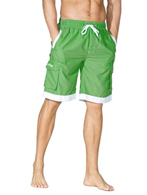 unitop Men's Swim Trunks Classic Lightweight Board Shorts with Lining