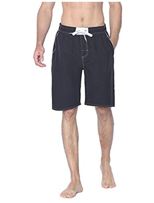 unitop Men's Swim Trunks Classic Lightweight Board Shorts with Lining