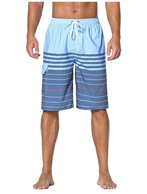 unitop Men's Swim Trunks Classic Lightweight Board Shorts with Lining