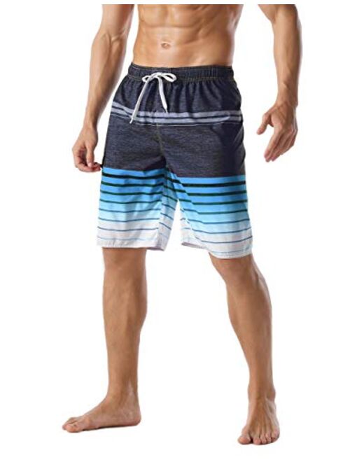 unitop Men's Swim Trunks Classic Lightweight Board Shorts with Lining