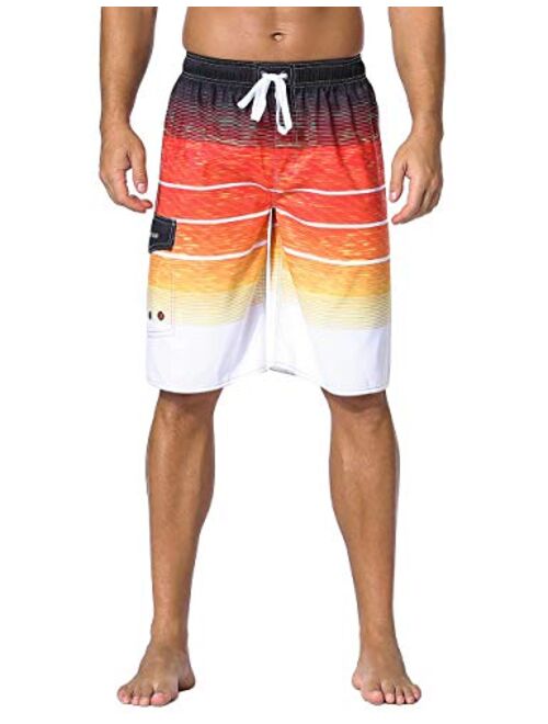 unitop Men's Swim Trunks Classic Lightweight Board Shorts with Lining