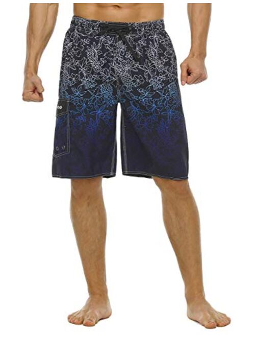 unitop Men's Swim Trunks Classic Lightweight Board Shorts with Lining