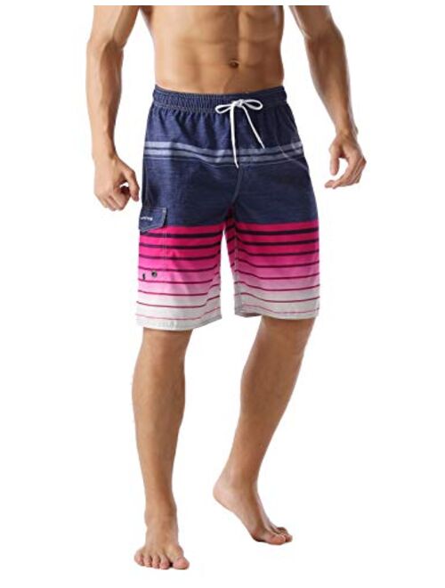 unitop Men's Swim Trunks Classic Lightweight Board Shorts with Lining