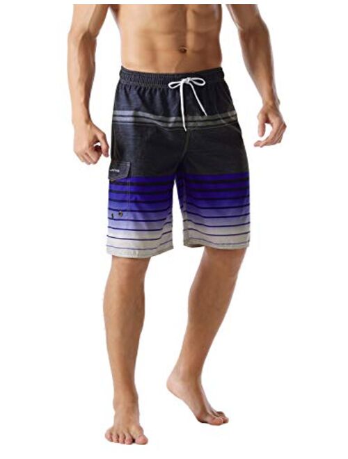 unitop Men's Swim Trunks Classic Lightweight Board Shorts with Lining