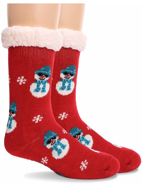 Womens Fuzzy Slipper Socks Warm Thick Heavy Fleece lined Fluffy Christmas Stockings Winter Socks