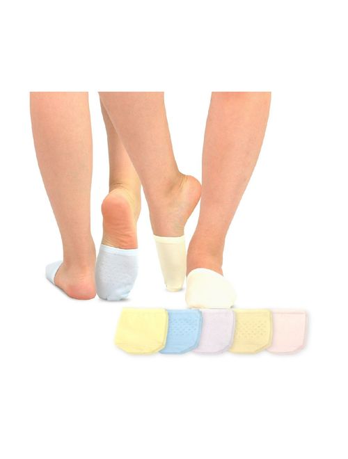 TeeHee Womens Seamless Toe Topper Liner Socks 5-Pack with Non-Skid Bottom