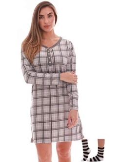 Just Love Women's Ultra-Soft Sleep Shirt Nightgown with Matching Fuzzy Socks