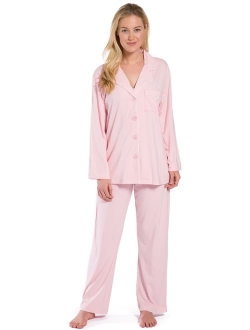 Fishers Finery Women's Ecofabric Full Length Pajama Set; Long Sleeve with Gift Box