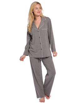 Fishers Finery Women's Ecofabric Full Length Pajama Set; Long Sleeve with Gift Box