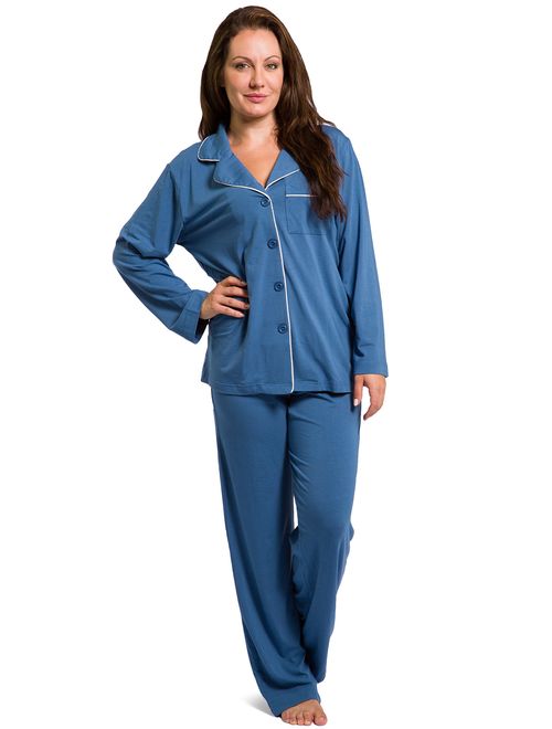 Fishers Finery Women's Ecofabric Full Length Pajama Set; Long Sleeve with Gift Box