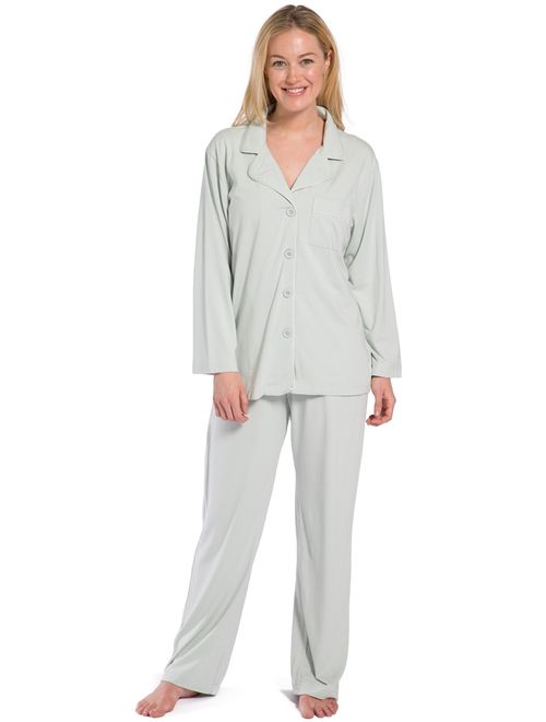 Fishers Finery Women's Ecofabric Full Length Pajama Set; Long Sleeve with Gift Box