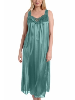 Ezi Women's Satin Silk Sleeveless Lingerie Long Nightgowns