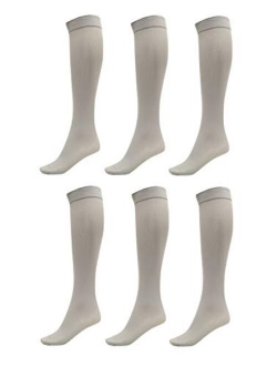 Daresay Women Trouser Socks with Comfort Band Stretchy Spandex Opaque Knee High 6 Pack