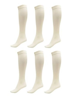 Daresay Women Trouser Socks with Comfort Band Stretchy Spandex Opaque Knee High 6 Pack