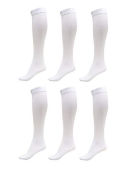 Daresay Women Trouser Socks with Comfort Band Stretchy Spandex Opaque Knee High 6 Pack