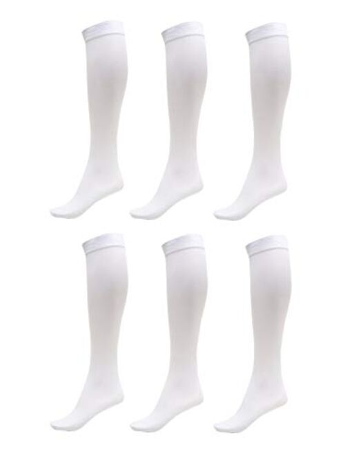 Daresay Women Trouser Socks with Comfort Band Stretchy Spandex Opaque Knee High 6 Pack