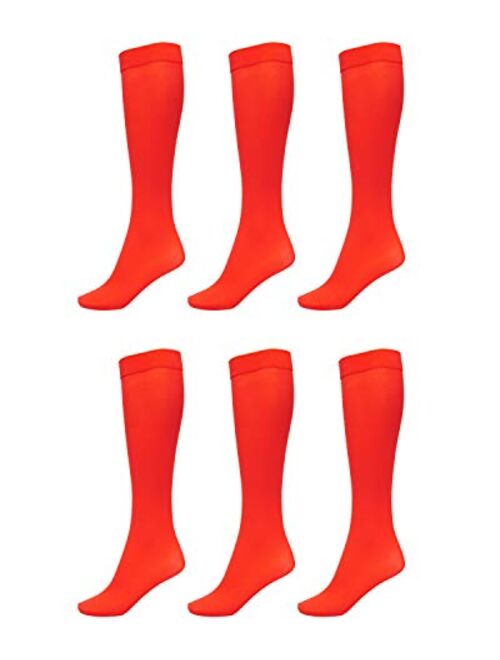 Daresay Women Trouser Socks with Comfort Band Stretchy Spandex Opaque Knee High 6 Pack