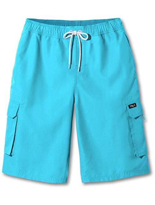 TSLA Men's 11 Inches Swimtrunks Quick Dry Water Beach