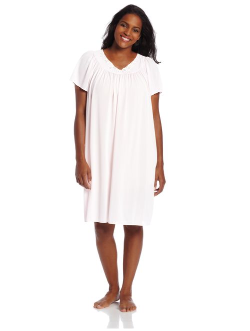 Miss Elaine Women's Plus Size Tricot Short Nightgown