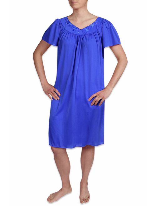 Miss Elaine Women's Plus Size Tricot Short Nightgown