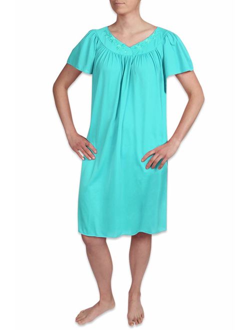 Miss Elaine Women's Plus Size Tricot Short Nightgown