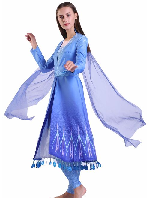 Riekinc Elsa Costume Princess Dress Cosplay Fairy Fancy Dress