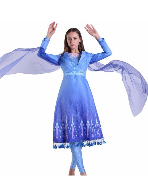 Riekinc Elsa Costume Princess Dress Cosplay Fairy Fancy Dress