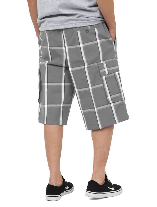 Ma Croix Mens PLAID SHORTS Cargo Pants Casual Comfort Fit S-5XL