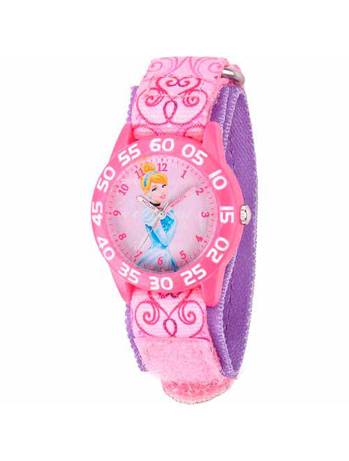 Cinderella Girls' Plastic Watch, Pink Strap